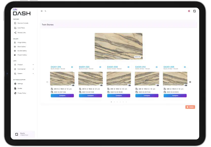 Captura de ecrã da aplicação OnFind